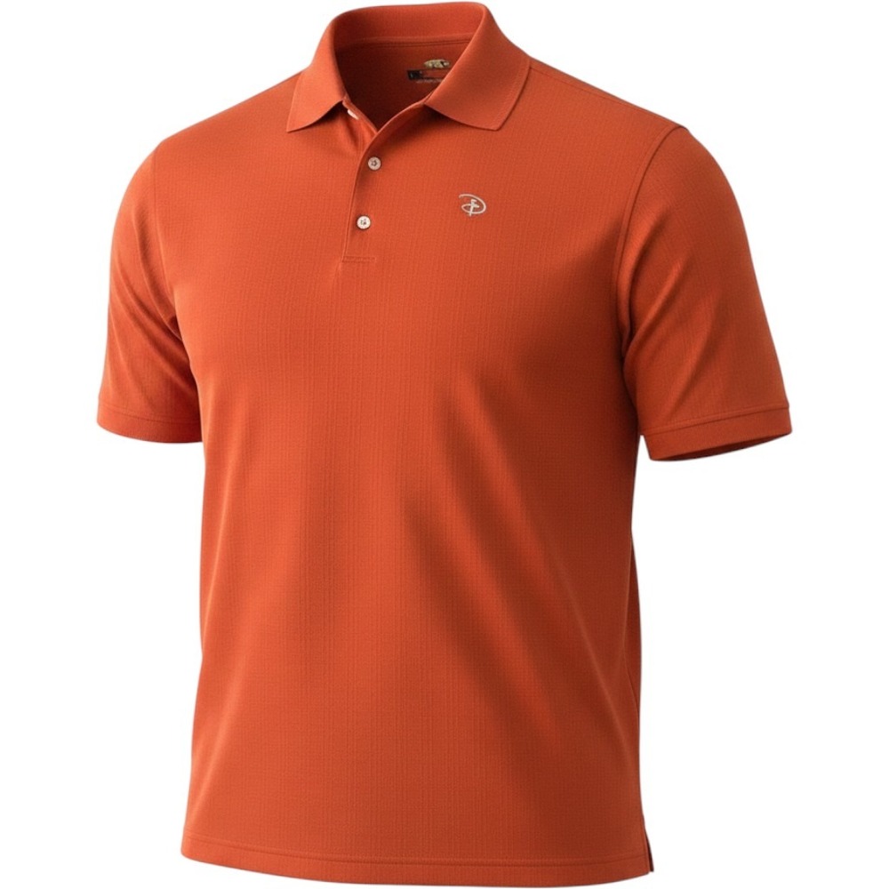 Disney Greg‎ Norman Play Dry Mens Polo Shirt Orange Textured Golf Top XXL